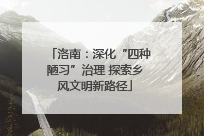洛南：深化“四种陋习”治理 探索乡风文明新路径