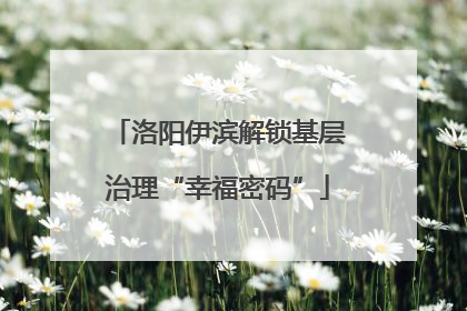 洛阳伊滨解锁基层治理“幸福密码”