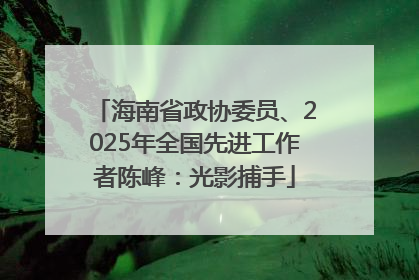 海南省政协委员、2025年全国先进工作者陈峰：光影捕手