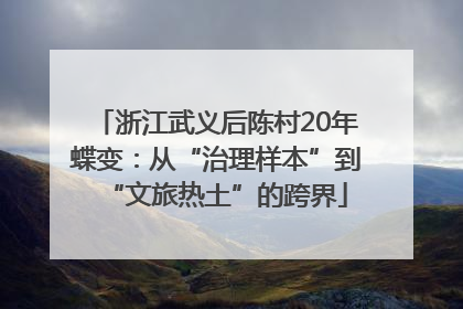 浙江武义后陈村20年蝶变：从“治理样本”到“文旅热土”的跨界