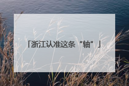 浙江认准这条“轴”