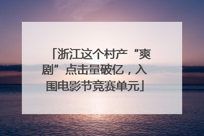 浙江这个村产“爽剧”点击量破亿，入围电影节竞赛单元