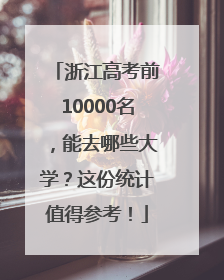 浙江高考前10000名，能去哪些大学？这份统计值得参考！