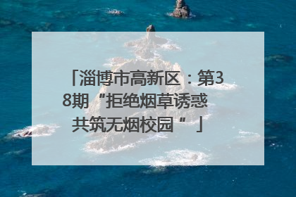 淄博市高新区：第38期“拒绝烟草诱惑 共筑无烟校园 ”
