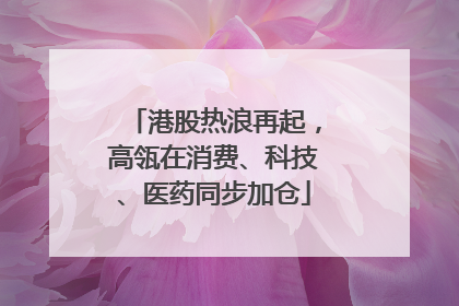 港股热浪再起，高瓴在消费、科技、医药同步加仓