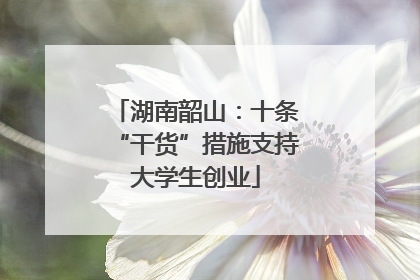 湖南韶山：十条“干货”措施支持大学生创业