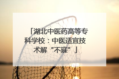 湖北中医药高等专科学校：中医适宜技术解“不寐”