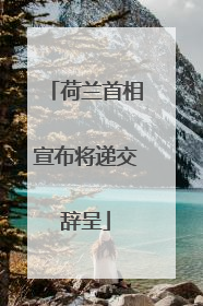 荷兰首相宣布将递交辞呈