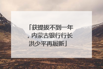 获提拔不到一年，内蒙古银行行长洪少平再履新
