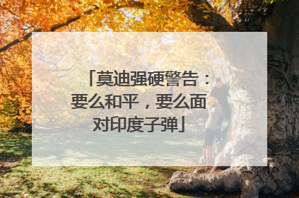 莫迪强硬警告：要么和平，要么面对印度子弹