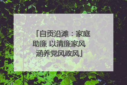 自贡沿滩：家庭助廉 以清廉家风涵养党风政风