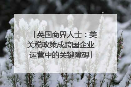 英国商界人士：美关税政策成跨国企业运营中的关键障碍
