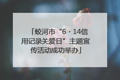 蛟河市“6・14信用记录关爱日”主题宣传活动成功举办