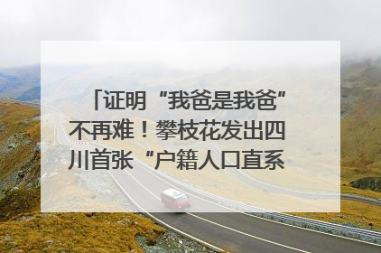 证明“我爸是我爸”不再难！攀枝花发出四川首张“户籍人口直系亲属关系谱”