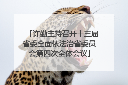 许勤主持召开十三届省委全面依法治省委员会第四次全体会议