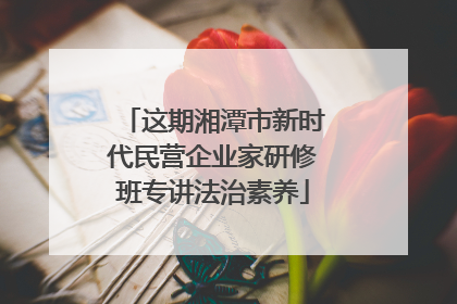 这期湘潭市新时代民营企业家研修班专讲法治素养