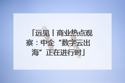 远见丨商业热点观察：中企“数字云出海”正在进行时