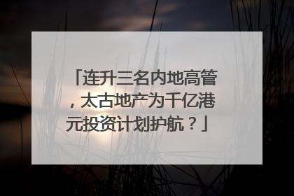 连升三名内地高管，太古地产为千亿港元投资计划护航？