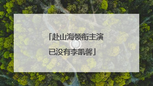 赴山海领衔主演已没有李凯馨