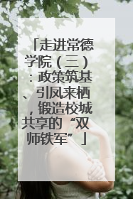 走进常德学院（三）：政策筑基、引凤来栖，锻造校城共享的“双师铁军”