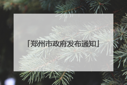 郑州市政府发布通知