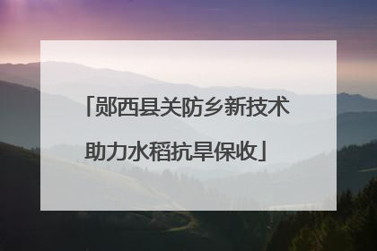 郧西县关防乡新技术助力水稻抗旱保收