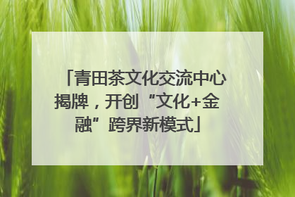 青田茶文化交流中心揭牌，开创“文化+金融”跨界新模式