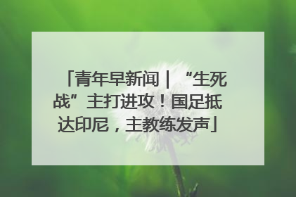 青年早新闻｜“生死战”主打进攻！国足抵达印尼，主教练发声