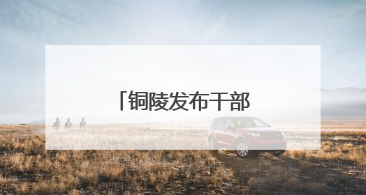 铜陵发布干部任前公示公告