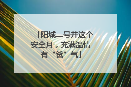 阳城二号井这个安全月，充满温情有“爸”气