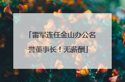 雷军连任金山办公名誉董事长！无薪酬