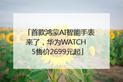 首款鸿蒙AI智能手表来了，华为WATCH 5售价2699元起
