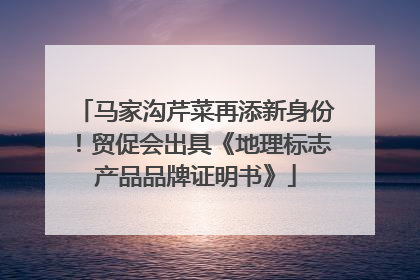 马家沟芹菜再添新身份！贸促会出具《地理标志产品品牌证明书》