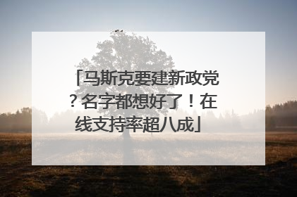 马斯克要建新政党？名字都想好了！在线支持率超八成