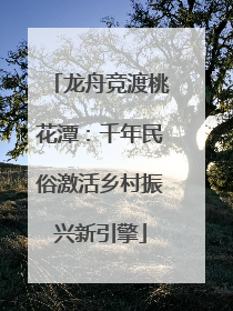 龙舟竞渡桃花潭：千年民俗激活乡村振兴新引擎