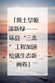 黄土旱塬添新绿——环县“三北”工程加速绘就生态新画卷