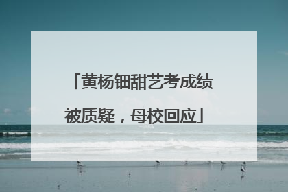 黄杨钿甜艺考成绩被质疑，母校回应