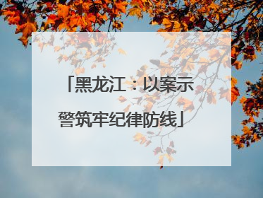 黑龙江：以案示警筑牢纪律防线