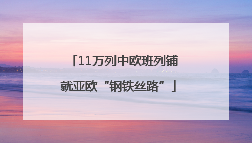 11万列中欧班列铺就亚欧“钢铁丝路”