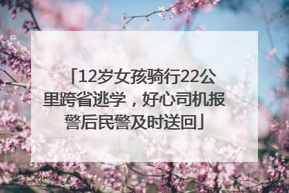 12岁女孩骑行22公里跨省逃学，好心司机报警后民警及时送回