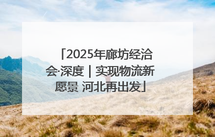 2025年廊坊经洽会·深度｜实现物流新愿景 河北再出发