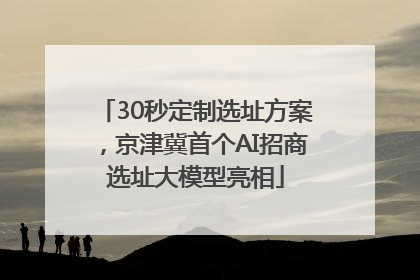 30秒定制选址方案，京津冀首个AI招商选址大模型亮相