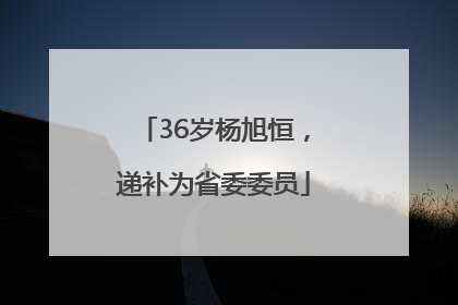 36岁杨旭恒，递补为省委委员