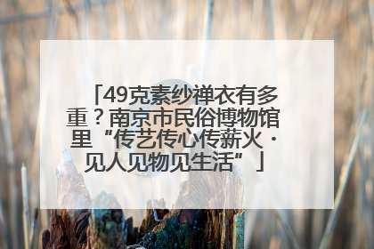 49克素纱禅衣有多重？南京市民俗博物馆里“传艺传心传薪火・见人见物见生活”