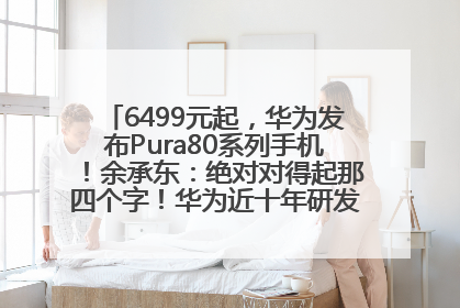 6499元起，华为发布Pura80系列手机！余承东：绝对对得起那四个字！华为近十年研发投入12490亿元