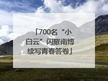700名“小白云”闪耀南博续写青春答卷